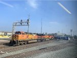 Passing a BNSF freight as we depart the San Bernardino Santa Fe Depot